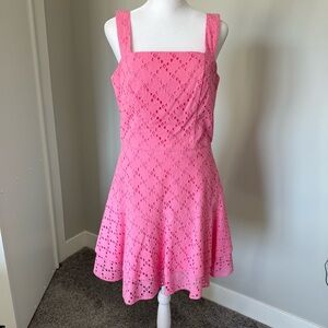 Draper James Pink Eyelet Casual Dress
